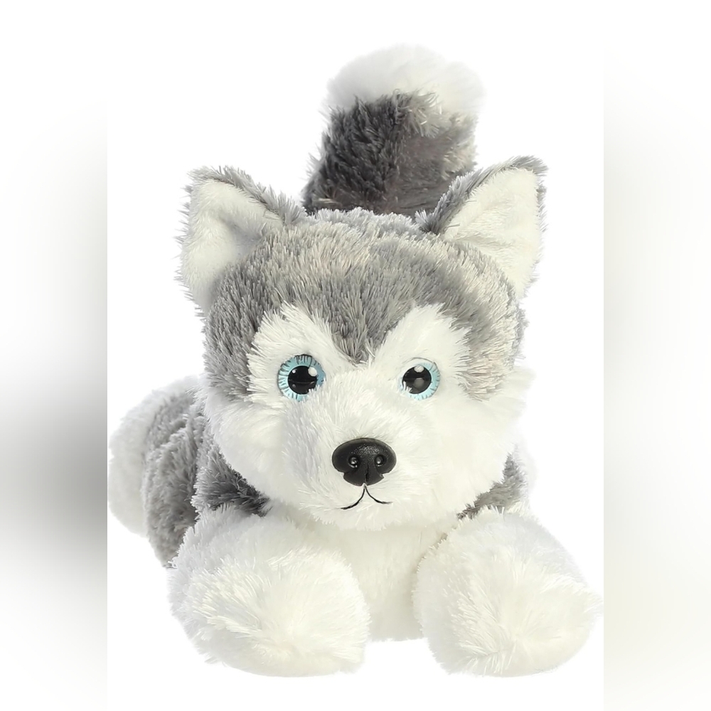 Plush Husky Dog Toy - Gray and White